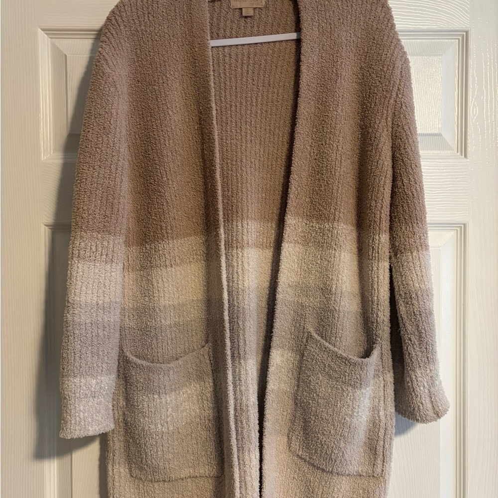 Barefoot Dreams Tan and Cream Cardigan